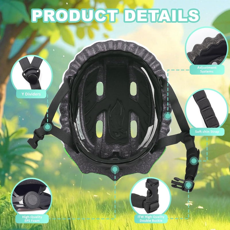 Bavilk Toddler Kids Bike Helmet,3D Dinosaur Helmets for Boys Girls Infant/Baby to Children 1/2/3/4/5/6/7/8 Years Old Lightweight Adjustable Multi-Sports Bicycle Scooter Skateboard Skating Cycling - Image 5